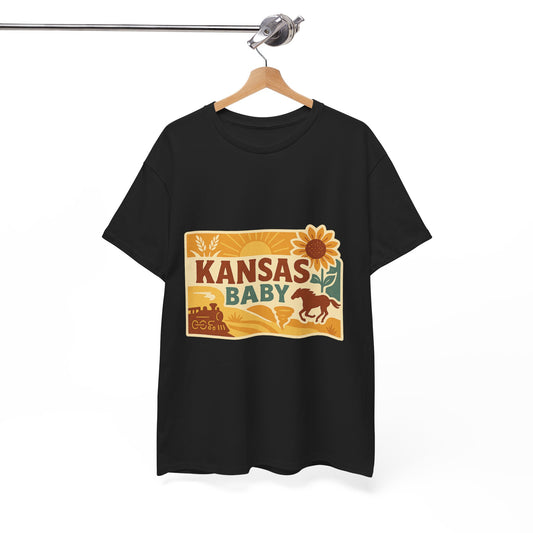 Kansas Baby Unisex Heavy Cotton Tee – Vintage State Design