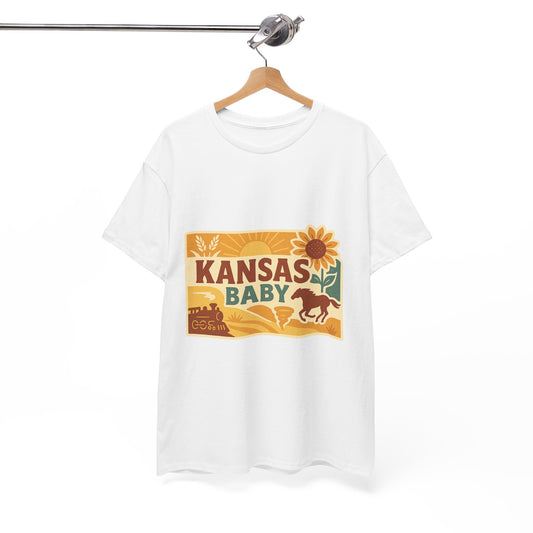 Kansas Baby Unisex Heavy Cotton Tee – Vintage State Design