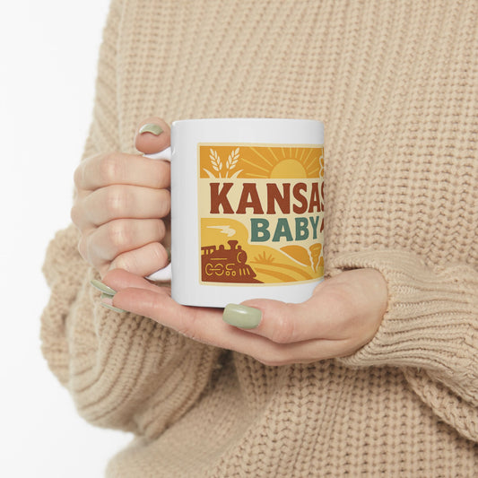 Kansas Baby Ceramic Mug – 11oz & 15oz, Perfect Gift for Souvenir Lovers